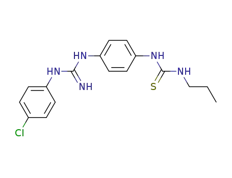 Molecular Structure of 801213-01-4 (1-{4-[N'-(4-Chloro-phenyl)-guanidino]-phenyl}-3-propyl-thiourea)