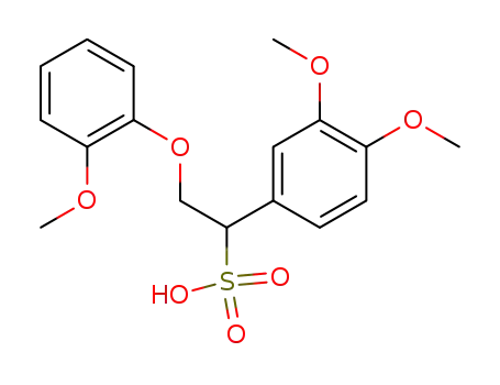 Molecular Structure of 41233-84-5 (Benzenemethanesulfonic acid,
3,4-dimethoxy-a-[(2-methoxyphenoxy)methyl]-)