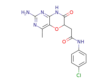 2-(2-amino-4-methyl-7-oxo-7,8-dihydro-6<i>H</i>-pyrimido[5,4-<i>b</i>][1,4]oxazin-6-yl)-<i>N</i>-(4-chloro-phenyl)-acetamide