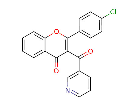Molecular Structure of 65485-29-2 (4H-1-Benzopyran-4-one, 2-(4-chlorophenyl)-3-(3-pyridinylcarbonyl)-)