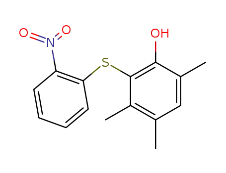 Molecular Structure of 858836-18-7 (3,4,6-trimethyl-2-(2-nitro-phenylsulfanyl)-phenol)
