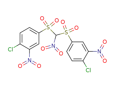 Molecular Structure of 62283-41-4 (Benzene, 1,1'-[(nitromethylene)bis(sulfonyl)]bis[4-chloro-3-nitro-)
