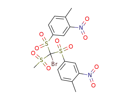 Molecular Structure of 62283-39-0 (Benzene,
1,1'-[[bromo(methylsulfonyl)methylene]bis(sulfonyl)]bis[4-methyl-3-nitro-)