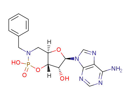 (4a<i>R</i>)-6<i>t</i>-(6-amino-purin-9-yl)-3-benzyl-2-oxo-(4a<i>r</i>,7a<i>t</i>)-hexahydro-2λ<sup>5</sup>-furo[2,3-<i>e</i>][1,3,2]oxazaphosphinine-2,7<i>c</i>-diol