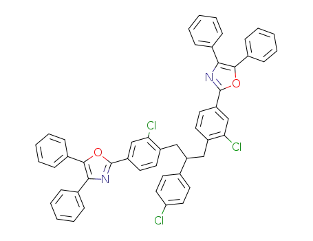 4,5,4',5'-tetraphenyl-2,2'-{3,3'-dichloro-4,4'-[2-(4-chloro-phenyl)-propane-1,3-diyl]-diphenyl}-bis-oxazole