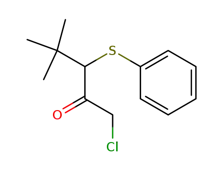 Molecular Structure of 53258-87-0 (2-Pentanone, 1-chloro-4,4-dimethyl-3-(phenylthio)-)