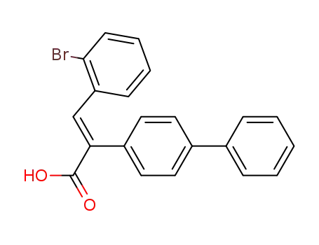 Molecular Structure of 15160-54-0 ((E)-2-Biphenyl-4-yl-3-(2-bromo-phenyl)-acrylic acid)