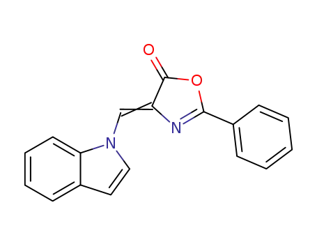 Molecular Structure of 63208-86-6 (5(4H)-Oxazolone, 4-(1H-indol-1-ylmethylene)-2-phenyl-)