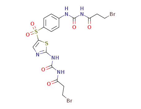 Molecular Structure of 36324-79-5 (1-(3-bromo-propionyl)-3-(5-{4-[3-(3-bromo-propionyl)-ureido]-benzenesulfonyl}-thiazol-2-yl)-urea)