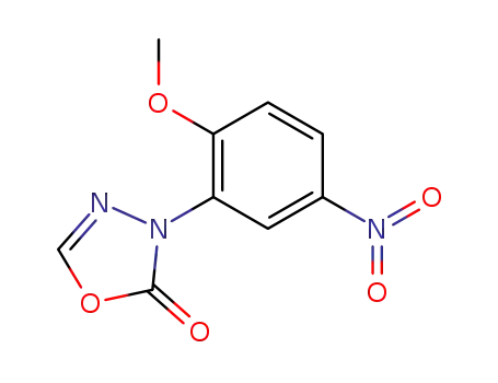 Molecular Structure of 64890-60-4 (1,3,4-Oxadiazol-2(3H)-one, 3-(2-methoxy-5-nitrophenyl)-)