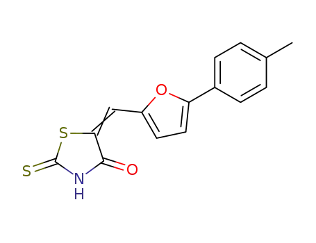 Molecular Structure of 35274-42-1 (4-Thiazolidinone, 5-[[5-(4-methylphenyl)-2-furanyl]methylene]-2-thioxo-)