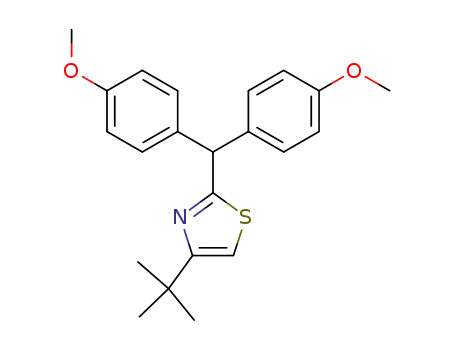 Molecular Structure of 14819-19-3 (4-<i>tert</i>-butyl-2-(4,4'-dimethoxy-benzhydryl)-thiazole)