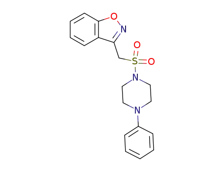 Molecular Structure of 68936-32-3 (1-(benzo[<i>d</i>]isoxazol-3-yl-methanesulfonyl)-4-phenyl-piperazine)