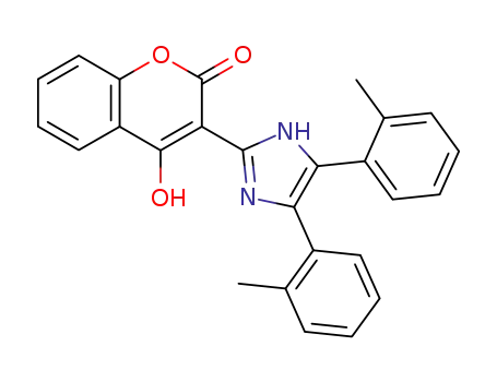 Molecular Structure of 37461-89-5 (3-(4,5-di-<i>o</i>-tolyl-1<i>H</i>-imidazol-2-yl)-4-hydroxy-chromen-2-one)