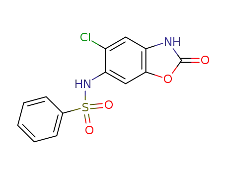 Molecular Structure of 27087-07-6 (6-benzenesulfonylamino-5-chloro-3<i>H</i>-benzooxazol-2-one)