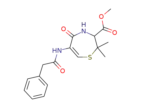 (+/-)-2,2-dimethyl-5-oxo-6-(2-phenyl-acetylamino)-2,3,4,5-tetrahydro-[1,4]thiazepine-3-carboxylic acid methyl ester