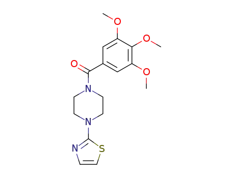 Molecular Structure of 17766-79-9 (1-(2-Thiazolyl)-4-(3,4,5-trimethoxybenzoyl)piperazine)