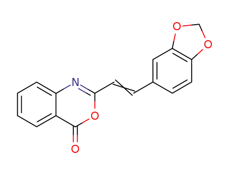 Molecular Structure of 37857-10-6 (4H-3,1-Benzoxazin-4-one, 2-[2-(1,3-benzodioxol-5-yl)ethenyl]-)
