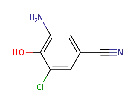 Molecular Structure of 3861-33-4 (Benzonitrile,  3-amino-5-chloro-4-hydroxy-)