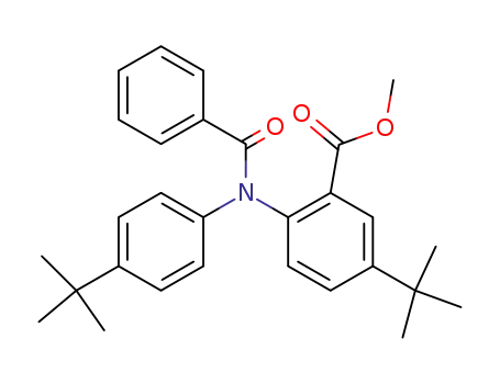 Molecular Structure of 59238-73-2 (2-[Benzoyl-(4-tert-butyl-phenyl)-amino]-5-tert-butyl-benzoic acid methyl ester)