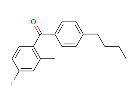 Molecular Structure of 64357-57-9 (Methanone, (4-butylphenyl)(4-fluoro-2-methylphenyl)-)