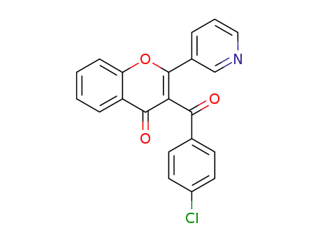 Molecular Structure of 65485-24-7 (4H-1-Benzopyran-4-one, 3-(4-chlorobenzoyl)-2-(3-pyridinyl)-)
