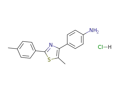 4-(5-methyl-2-<i>p</i>-tolyl-thiazol-4-yl)-aniline; monohydrochloride