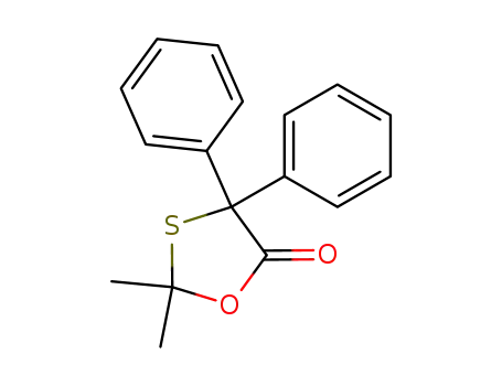 Molecular Structure of 31061-71-9 (2,2-Dimethyl-4,4-diphenyl-1,3-oxathiolan-5-one)