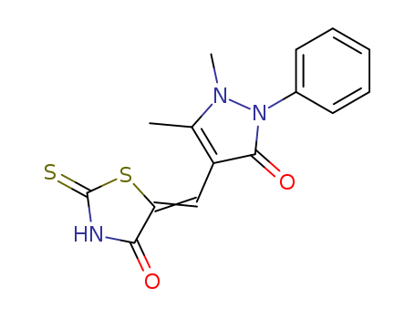 1,5-dimethyl-4-[(4-oxo-2-sulfanylidene-thiazolidin-5-ylidene)methyl]-2-phenyl-pyrazol-3-one cas  92555-01-6