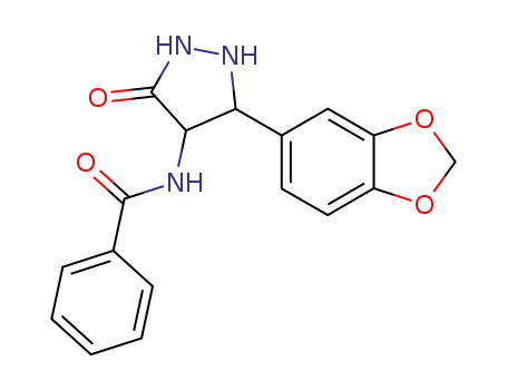 5-benzo[1,3]dioxol-5-yl-4-benzoylamino-pyrazolidin-3-one
