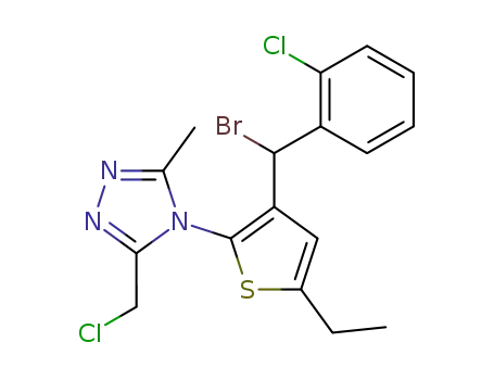 4-{3-[bromo-(2-chloro-phenyl)-methyl]-5-ethyl-thiophen-2-yl}-3-chloromethyl-5-methyl-4<i>H</i>-[1,2,4]triazole