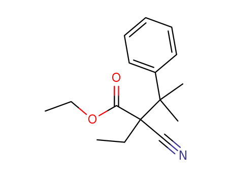 2-Cyan-2-ethyl-3-methyl-3-phenyl-butansaeure-ethylester