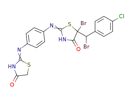 5-bromo-5-[bromo-(4-chloro-phenyl)-methyl]-2,2'-<i>p</i>-phenylenediamino-bis-thiazol-4-one
