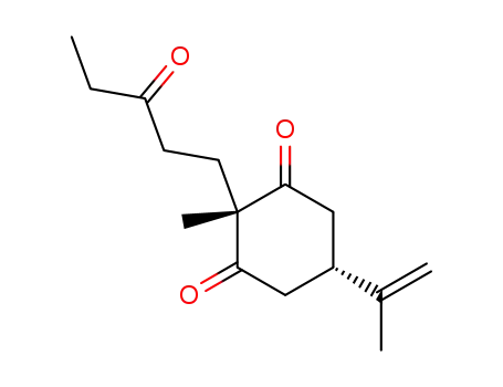 Molecular Structure of 79367-81-0 (1,3-Cyclohexanedione, 2-methyl-5-(1-methylethenyl)-2-(3-oxopentyl)-,
cis-)