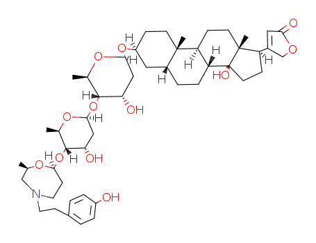 14-hydroxy-3β-(<i>O</i><sup>4</sup>-{<i>O</i><sup>4</sup>-[(7<i>S</i>)-4-(4-hydroxy-phenethyl)-2<i>c</i>-methyl-[1,4]oxazepan-7<i>r</i>-yl]-β-<i>D</i>-<i>ribo</i>-2,6-dideoxy-hexopyranosyl}-β-<i>D</i>-<i>ribo</i>-2,6-dideoxy-hexopyranosyloxy)-(5β,14β)-card-20(22)-enolide