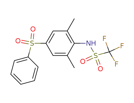 Molecular Structure of 61266-26-0 (Methanesulfonamide,
N-[2,6-dimethyl-4-(phenylsulfonyl)phenyl]-1,1,1-trifluoro-)