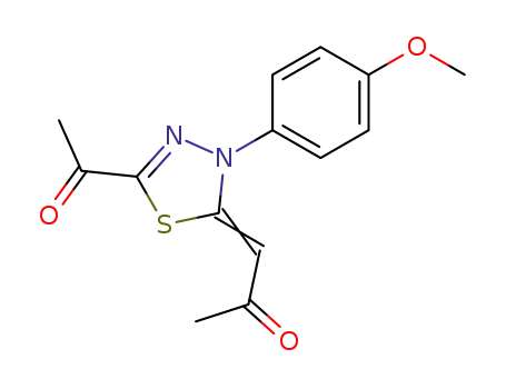 1-[5-acetyl-3-(4-methoxy-phenyl)-3<i>H</i>-[1,3,4]thiadiazol-2-ylidene]-propan-2-one