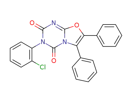 Molecular Structure of 35629-66-4 (3-(2-chlorophenyl)-6,7-diphenyl-2H-[1,3]oxazolo[3,2-a][1,3,5]triazine-2,4(3H)-dione)