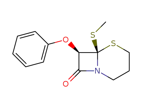 Molecular Structure of 61298-42-8 (5-Thia-1-azabicyclo[4.2.0]octan-8-one, 6-(methylthio)-7-phenoxy-)