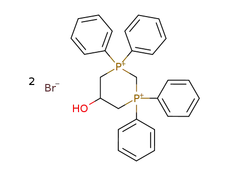 Molecular Structure of 66479-01-4 (1,3-Diphosphorinanium, 5-hydroxy-1,1,3,3-tetraphenyl-, dibromide)