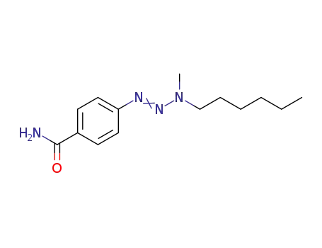 Molecular Structure of 89530-00-7 (Benzamide, 4-(3-hexyl-3-methyl-1-triazenyl)-)