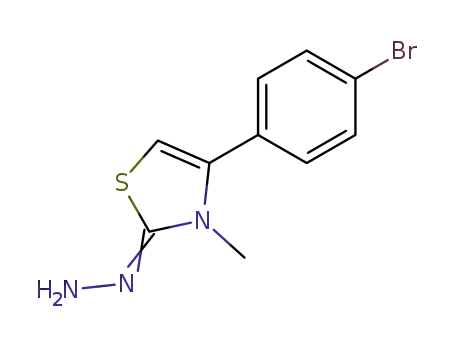 Molecular Structure of 21817-90-3 (2(3H)-Thiazolone, 4-(4-bromophenyl)-3-methyl-, hydrazone)