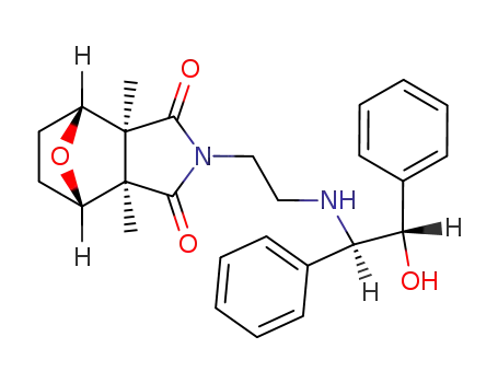 Molecular Structure of 63889-79-2 (4,7-Epoxy-1H-isoindole-1,3(2H)-dione,
hexahydro-2-[2-[(2-hydroxy-1,2-diphenylethyl)amino]ethyl]-3a,7a-dimeth
yl-)