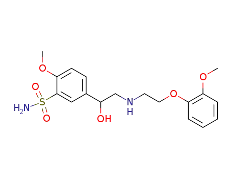 Molecular Structure of 81748-66-5 (Benzenesulfonamide,5-[1-hydroxy-2-[[2-(2-methoxyphenoxy)ethyl]amino]ethyl]-2-methoxy-)