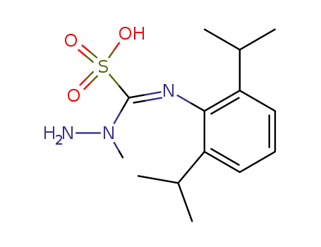 Molecular Structure of 63299-98-9 (Methanesulfonic acid,
[[2,6-bis(1-methylethyl)phenyl]imino](1-methylhydrazino)-, (E)-)