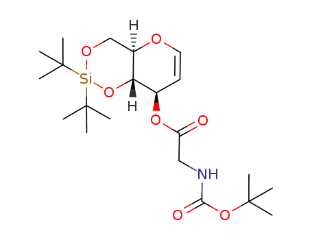 Molecular Structure of 848359-00-2 (3-O-(N-tert-butoxycarbonyl-2'-amino-ethanoyl)-4,6-O-di-tert-butylsilanediyl-D-glucal)