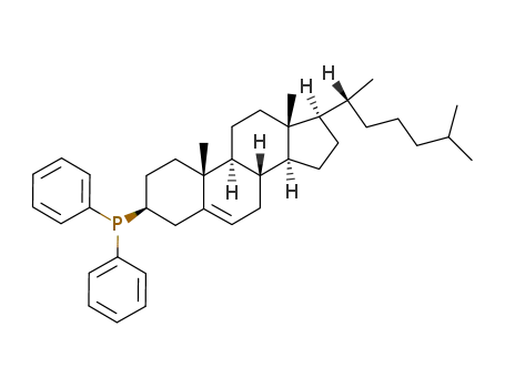 Molecular Structure of 62443-95-2 ([(3S,8S,9S,10R,13R,14S,17R)-17-((R)-1,5-Dimethyl-hexyl)-10,13-dimethyl-2,3,4,7,8,9,10,11,12,13,14,15,16,17-tetradecahydro-1H-cyclopenta[a]phenanthren-3-yl]-diphenyl-phosphane)