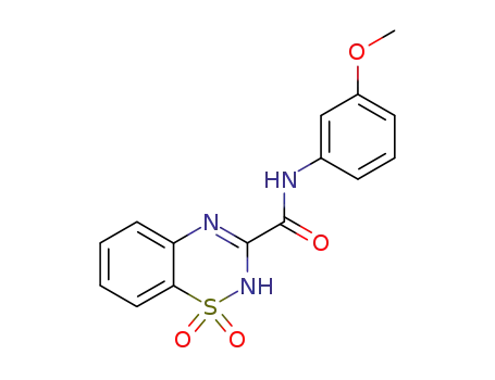 Molecular Structure of 57864-84-3 (2H-1,2,4-Benzothiadiazine-3-carboxamide, N-(3-methoxyphenyl)-,
1,1-dioxide)
