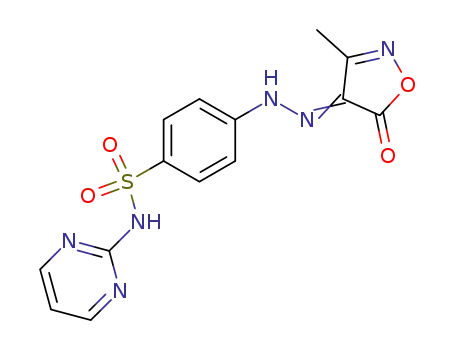 Molecular Structure of 95914-56-0 (4-[(3-methyl-5-oxo-isoxazol-4-ylidene)-hydrazino]-<i>N</i>-pyrimidin-2-yl-benzenesulfonamide)