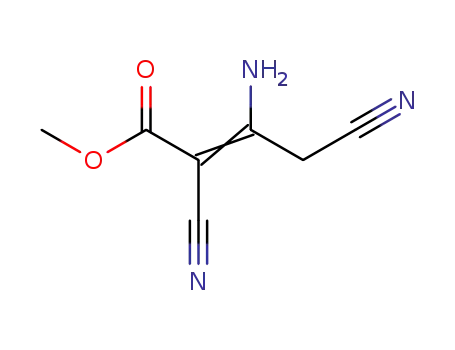 Molecular Structure of 64544-91-8 (2-Butenoic acid, 3-amino-2,4-dicyano-, methyl ester)